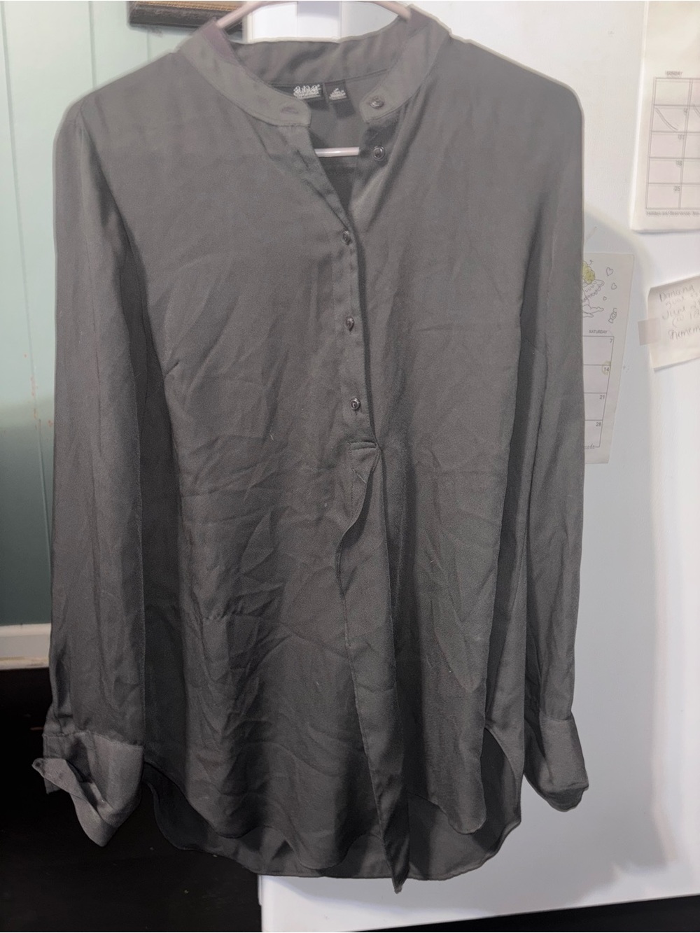 Women’s Dark Gray Band Collar Shirt - A.N.A blouse